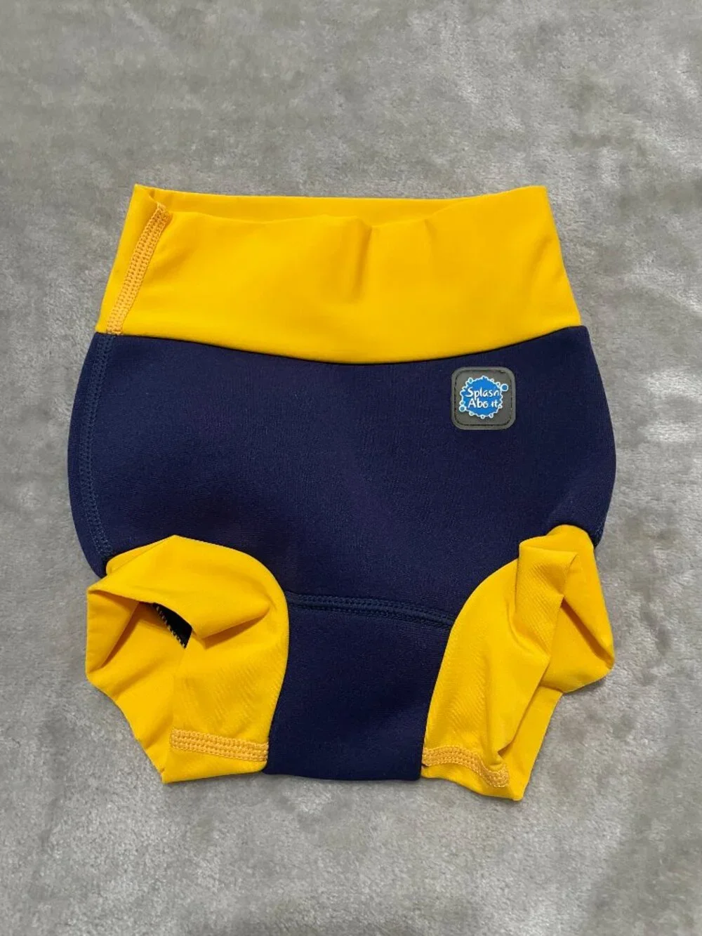 Splash About Happy Nappy Reusable Swim Diaper Navy & Yellow Size 1-2yr & 2-3Yr